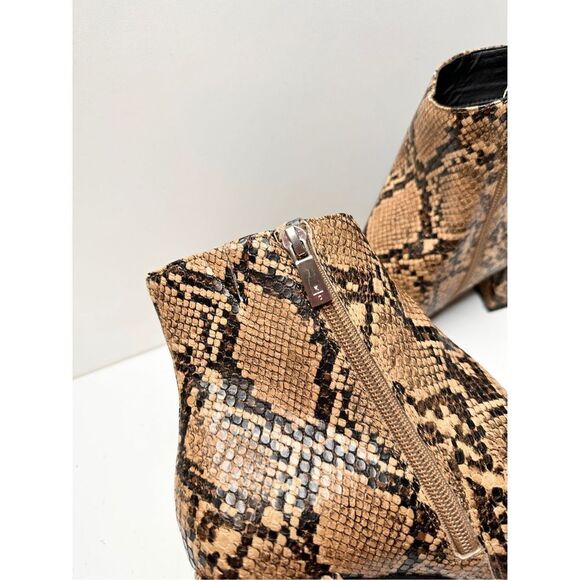 Kenneth Cole Boots Womens Size 6.5 Snake Print Pointed Toe Block Heel Zip Bootie - Picture 7 of 10